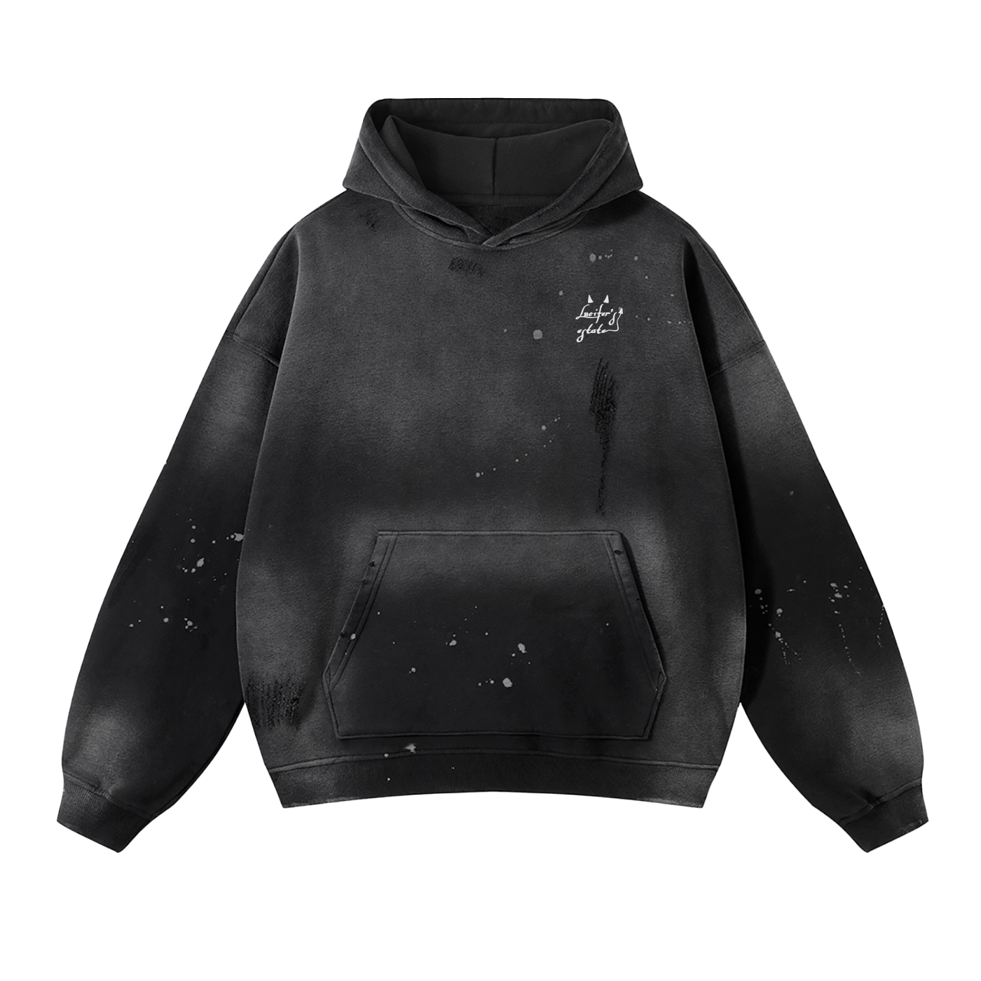Vintage Wash Frayed Time of Death Hoodie