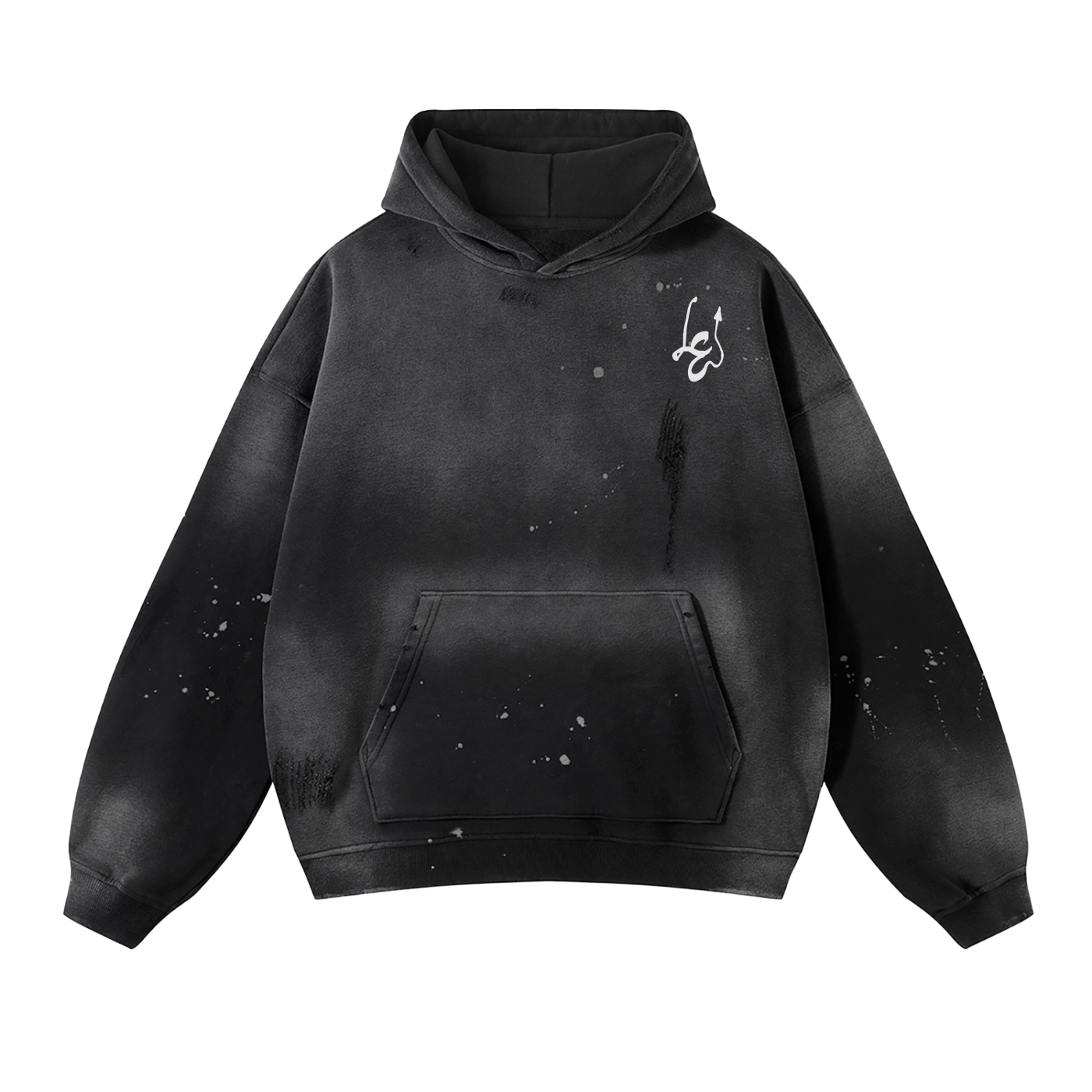Ouija Vintage Wash Frayed Fleece Hoodie