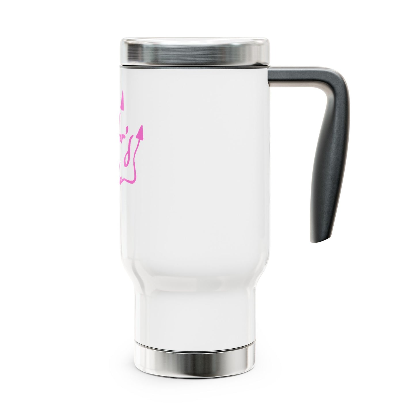 Pink LE Stainless Steel Travel Mug with Handle, 14oz