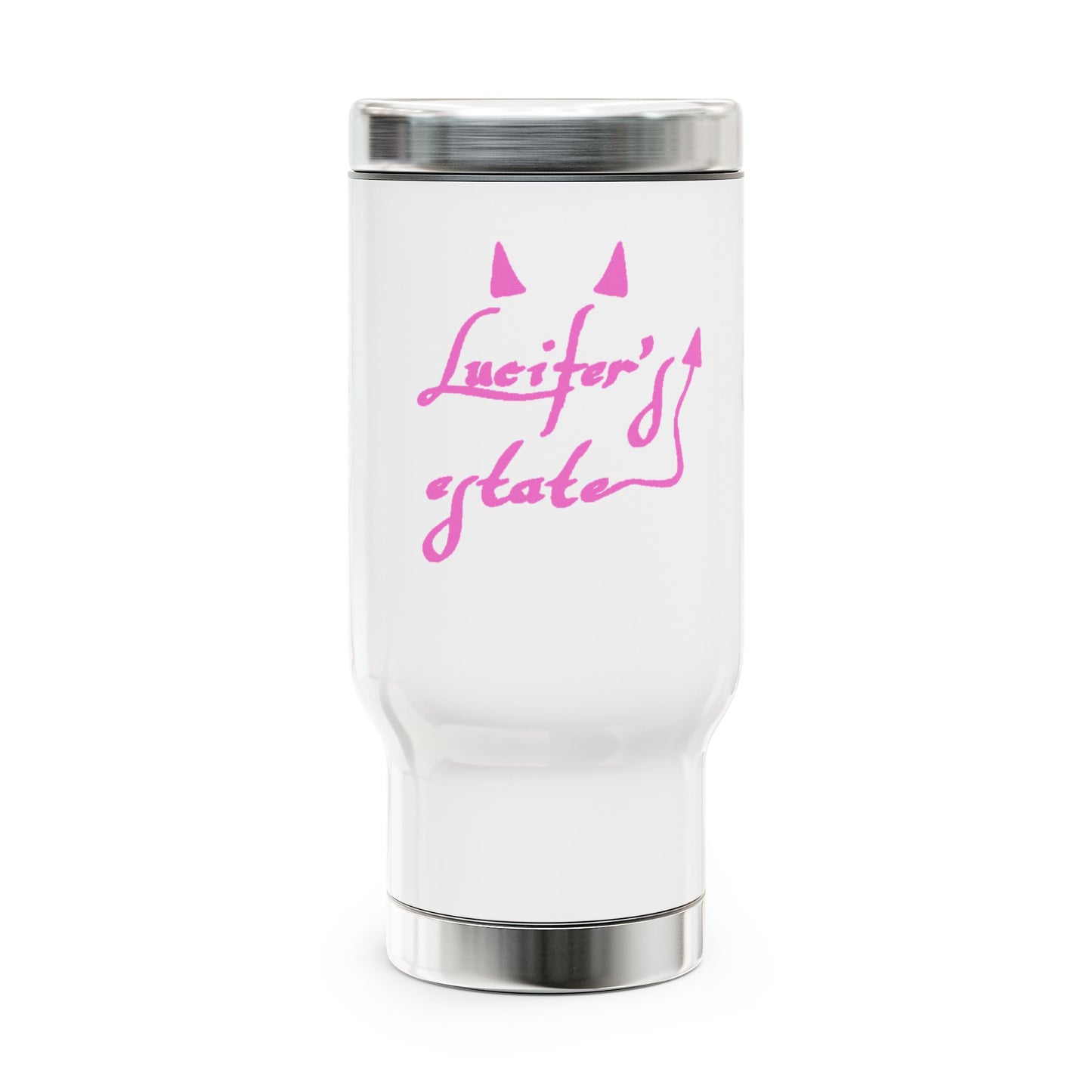 Pink LE Stainless Steel Travel Mug with Handle, 14oz