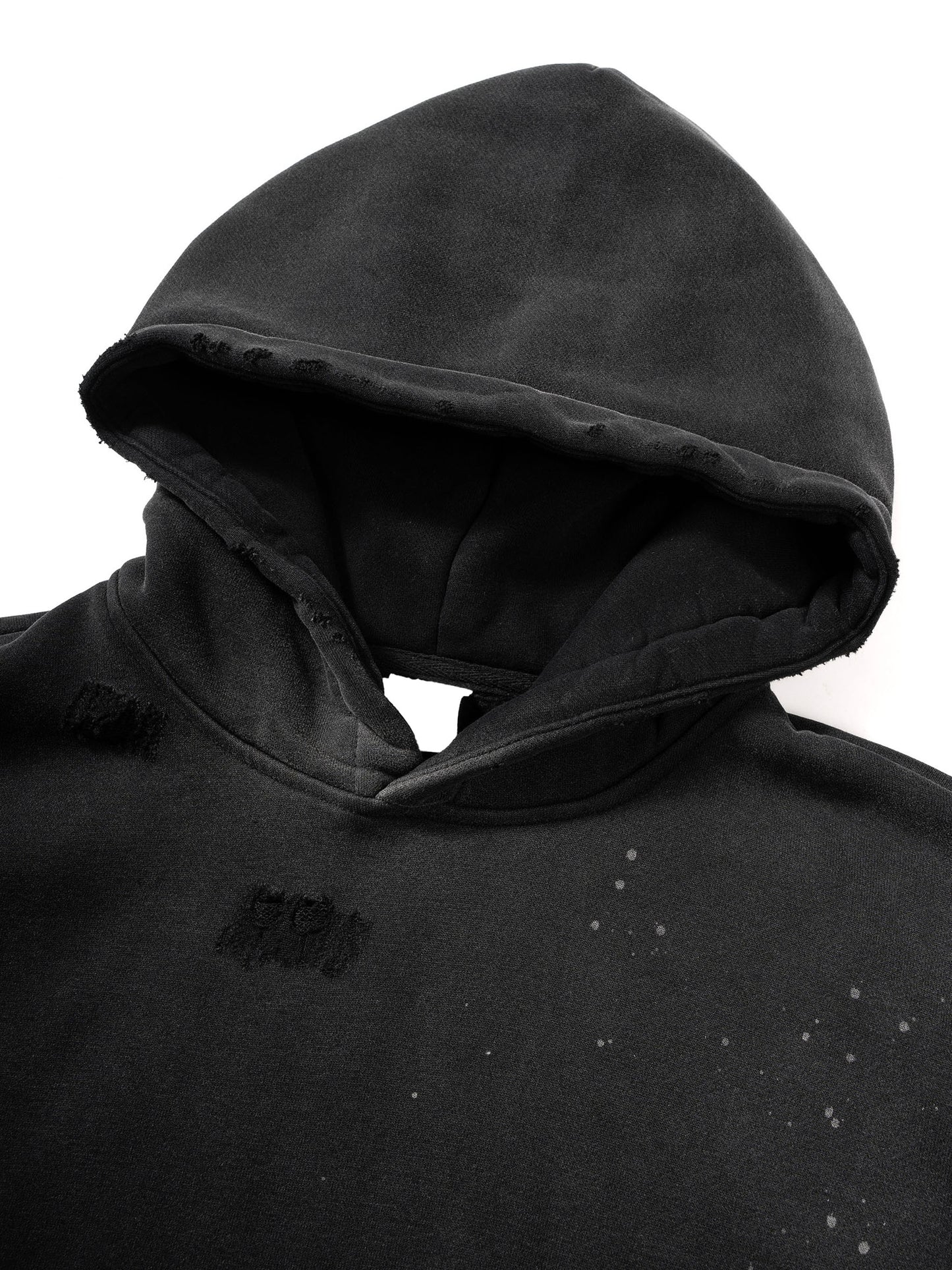 LE Vintage Wash Frayed Fleece Hoodie