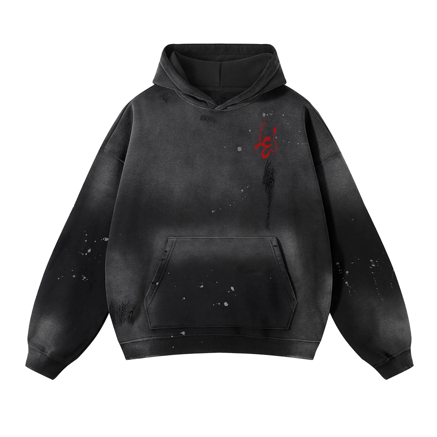 LE Vintage Wash Frayed Fleece Hoodie