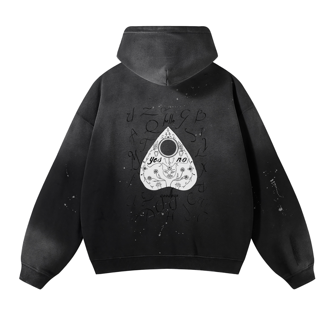 Ouija Vintage Wash Frayed Fleece Hoodie