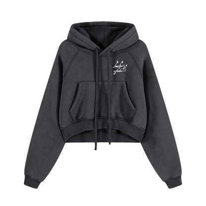 LE Snow Washed Cropped Hoodie