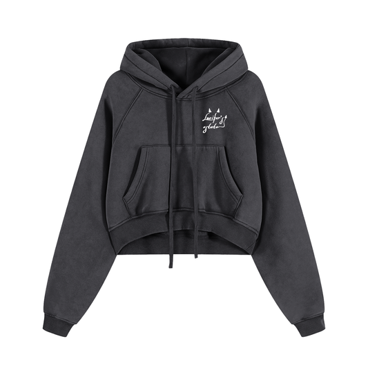 LE Snow Washed Cropped Hoodie